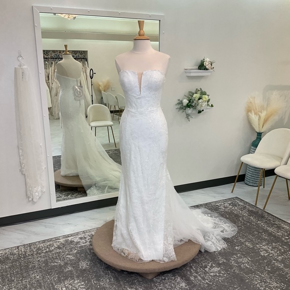 Lillian West Fitted Sequin Wedding Dress